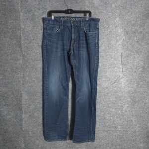 American Eagle Outfitters Slim Straight Blue Wash Denim Jeans Mens 34x32